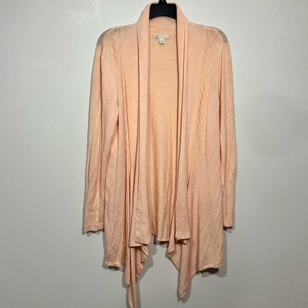 Catos Women’s Flowy Artsy Soft Pink Layering Cardigan Size L